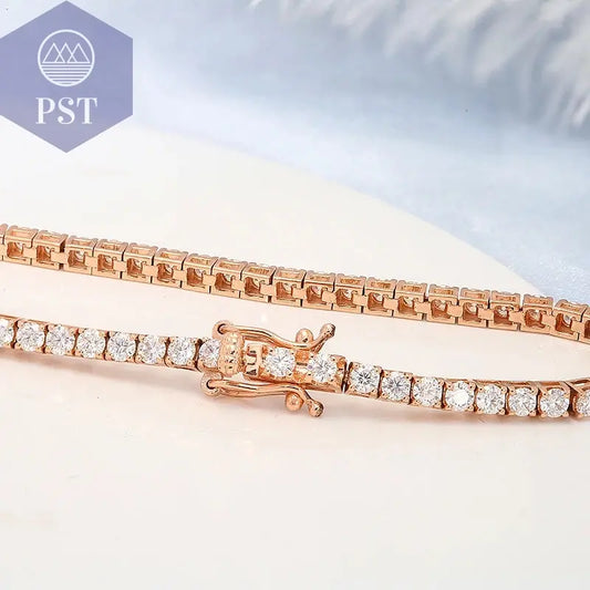 14k Gelbgold Moissanit Armband PST PS Tradings Armband PST PS Tradings PST PS Tradings 14k Gelbgold Moissanit Armband Armband