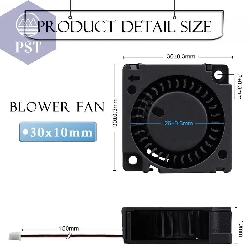 2 Pieces Gdstime DC 5V 12V 24V 30x30x10mm Sleeve Dual Ball 1 inch Small Mini Blower Cooling Fan 30mm x 10mm 3cm 3010 3D Printer PST PS Tradings