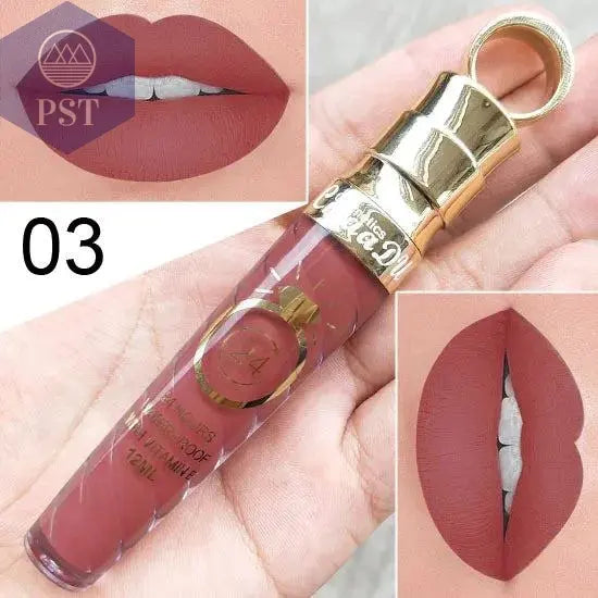 20 Colors Lipstick Waterproof Long Lasting Matte+Shimmer Mental Beauty Lip Gloss Nude Glitter Lip Gloss Beauty Sexy Lip Tint PST PS Tradings