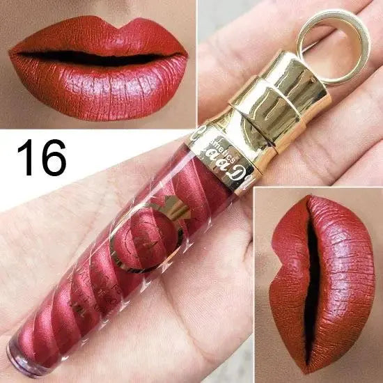 20 Colors Lipstick Waterproof Long Lasting Matte+Shimmer Mental Beauty Lip Gloss Nude Glitter Lip Gloss Beauty Sexy Lip Tint PST PS Tradings