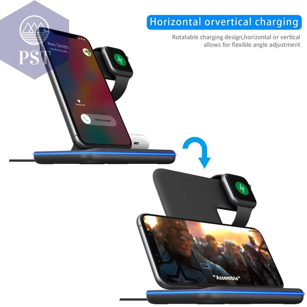 3 in 1Wireless Charger Stand Cellphones & Telecommunications - Cellphones PST PS Tradings