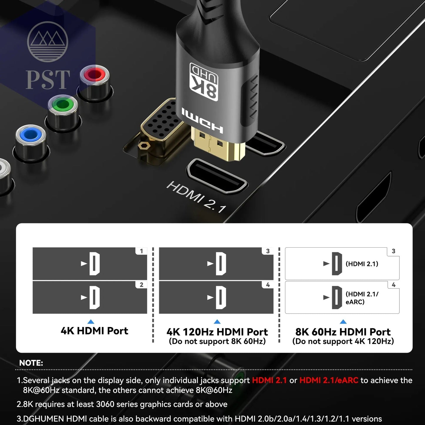 8K HDMI 2.1 Kabel 4K@120Hz 8K@60Hz 48Gbps EARC ARC HDCP Ultra High Speed HDR für RTX Videokabel PC Laptop Projektor HD TV PS5 Elektronik - Medien - Kabel PST PS Tradings