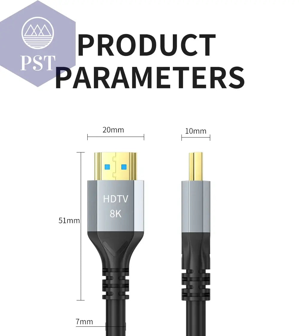 8k hdmi 2,1 kabel 4k @ 120hz 8k @ 60hz 48gbps earc arc hdcp ultra hoch geschwindigkeit hdr für rtx video kabel pc laptop projektor hd tv ps5 PST PS Tradings
