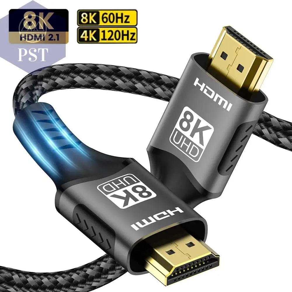 8k hdmi 2,1 kabel 4k @ 120hz 8k @ 60hz 48gbps earc arc hdcp ultra hoch geschwindigkeit hdr für rtx video kabel pc laptop projektor hd tv ps5 PST PS Tradings