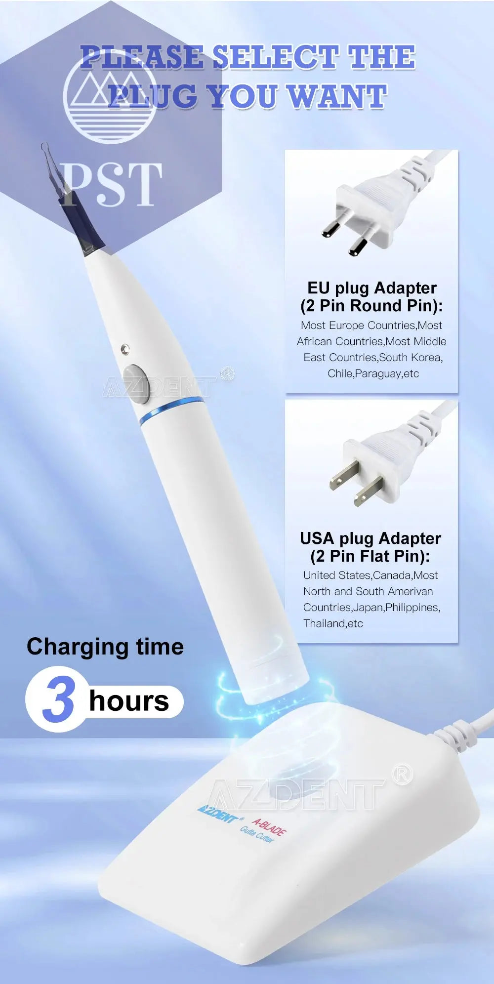 AZDENT Dental Endo Gutta Zahnaufhellung Mundhygiene Dentalgeräte Zahnfleischschneider Dental Cuttapercha mit 4 Spitzen PST PS Tradings