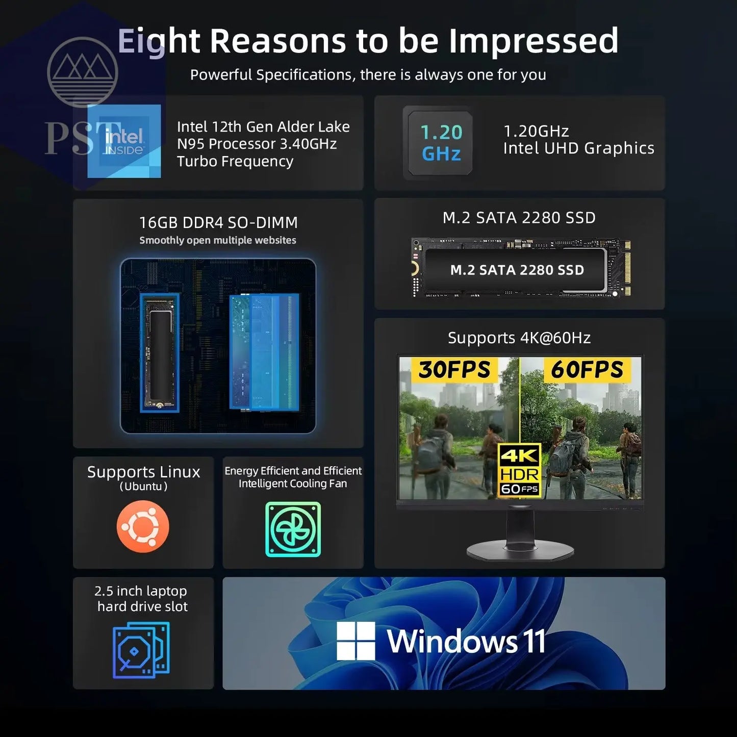 B4 Mini PC Windows 11 PC Intel N95 16GB DDR4 512GB SSD 4 Cores 4K 60HZ Linux Intel UHD Graphics HDMI M.2 SATA 2280 USB PST PS Tradings Computers PST PS Tradings PST PS Tradings B4 Mini PC Windows 11 PC Intel N95 16GB DDR4 512GB SSD 4 Cores 4K 60HZ Linux Intel UHD Graphics HDMI M.2 SATA 2280 USB Computers