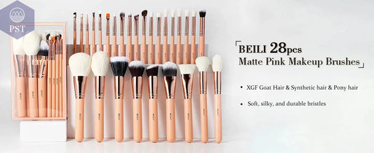 BEILI Pink Makeup Brushes High Quality Powder Foundation Blush Eyeshadow Make Up Brush Set Natural Hair косметика - PST PS Tradings