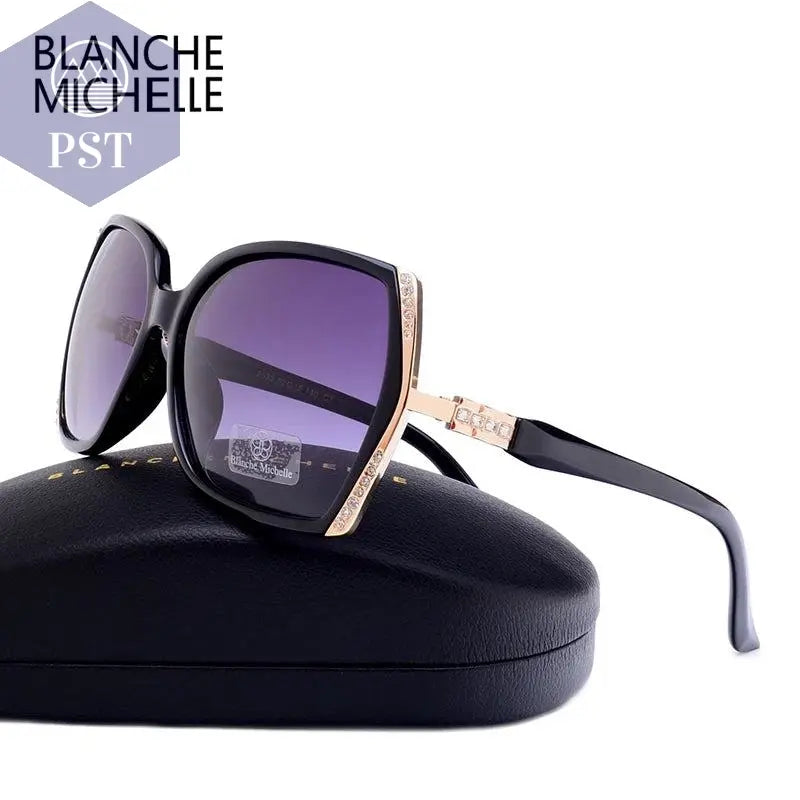 Blanche Michelle High Quality Oversized Polarized Sunglasses Women UV400 oculos de sol Gradient Driving Sun Glasses With Box PST PS Tradings