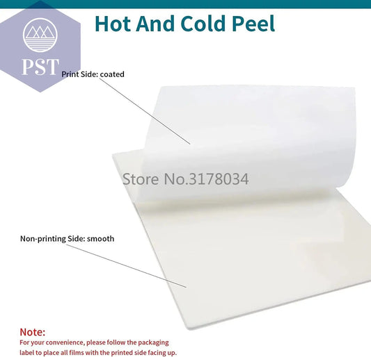 DTF Transfer Film Paper PET Heat Transfer Paper A4 Double-Sided Glossy Clear Pretreat Film for DTF Epson Inkjet Printer - PST PS Tradings