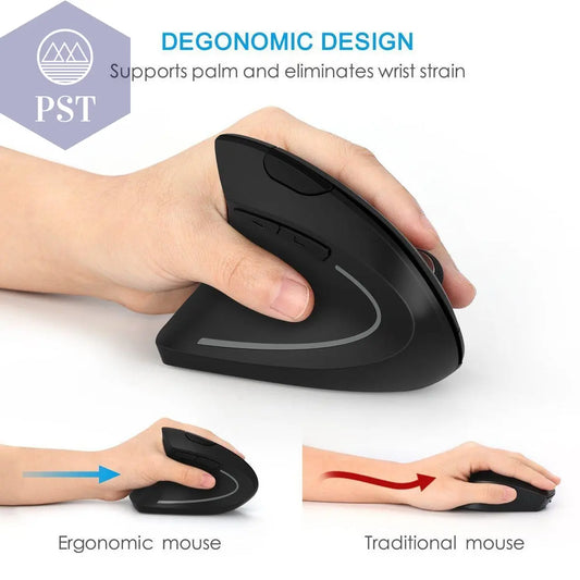 Ergonomic Left Hand Right Hand Wireless Vertical Mouse PST PS Tradings