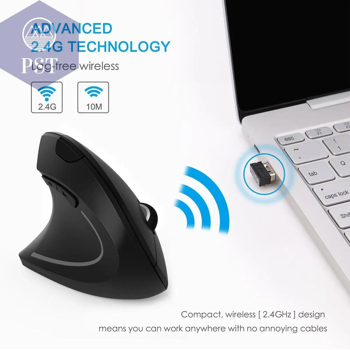 Ergonomic Left Hand Right Hand Wireless Vertical Mouse PST PS Tradings