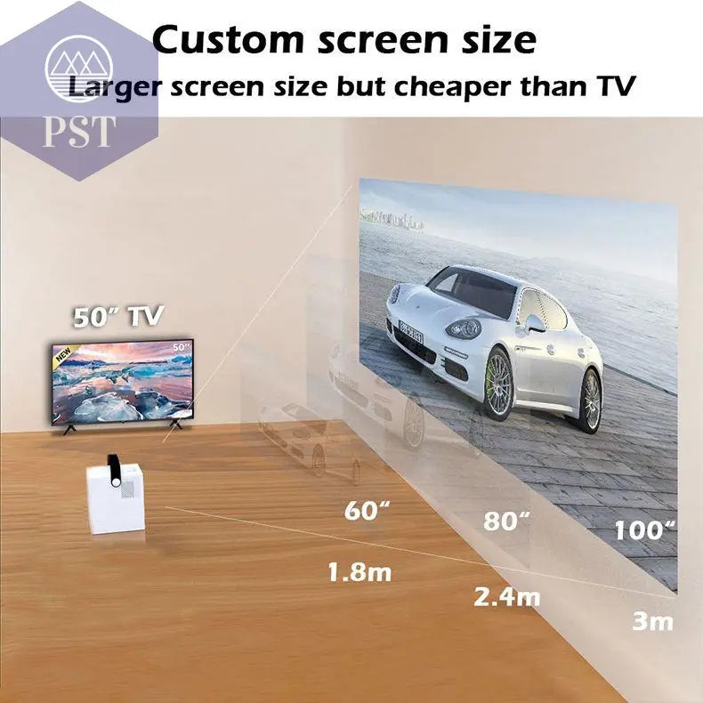 FMUSER Y2 Mobiler Projektor Portable Interactive 4K 1080P Projector; Smart WIFI Mini Android TV Home Led Video Game Movie Outdoor Camping Proyector Beamer support HDMI; AV input Beamer PST PS Tradings