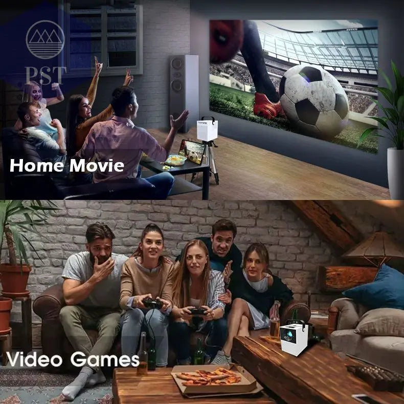 FMUSER Y2 Mobiler Projektor Portable Interactive 4K 1080P Projector; Smart WIFI Mini Android TV Home Led Video Game Movie Outdoor Camping Proyector Beamer support HDMI; AV input Beamer PST PS Tradings