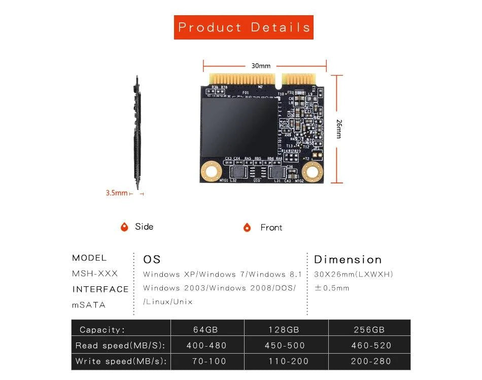 KingSpec YANSEN mSATA Half Size SSD 120GB 240GB 1tb HDD SATA 3.0 III For Tablet PC Laptop hard drive disk mSATA ssd half size - Property & Safety Tradings
