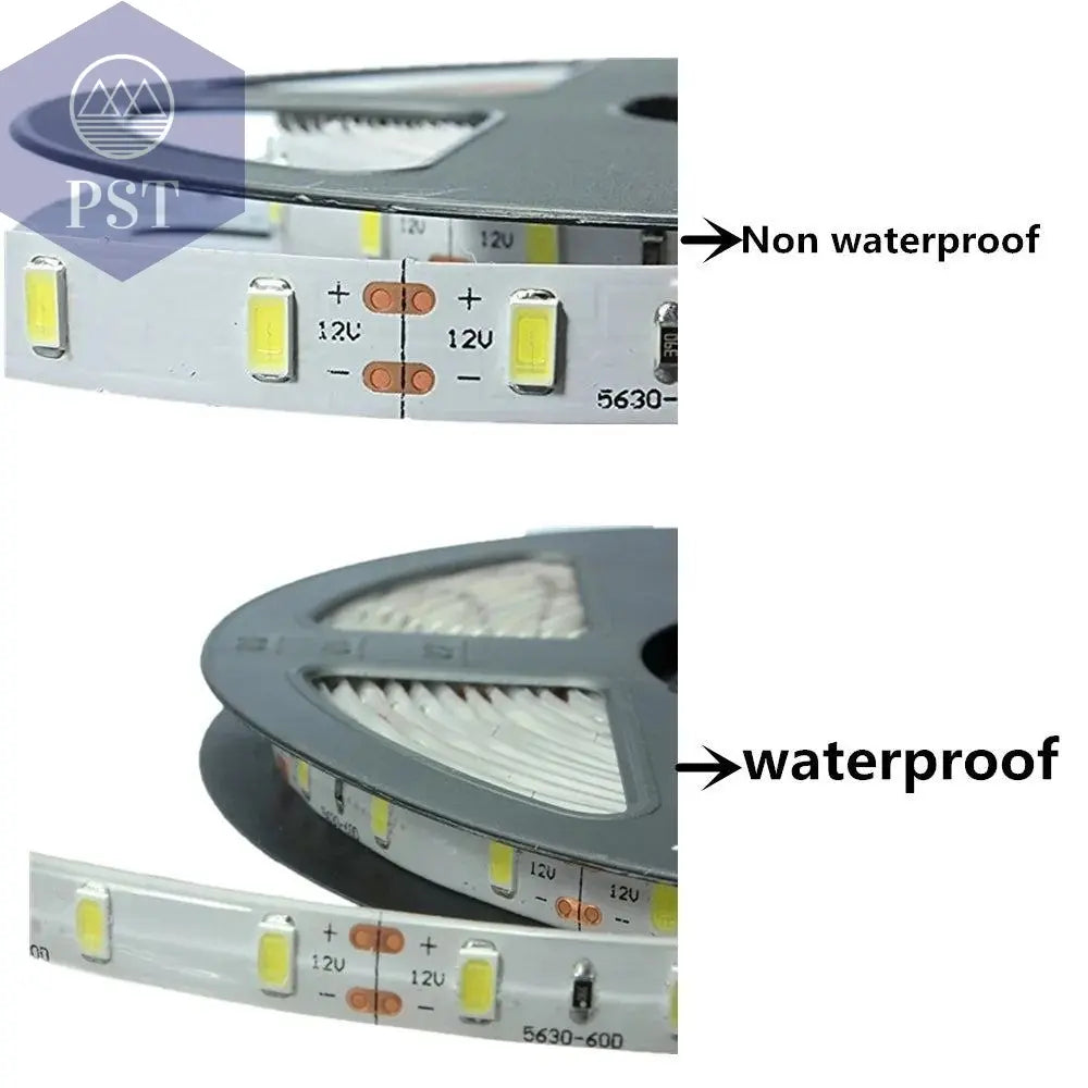 Led Strip Light 5630 5730 Waterproof 12V Flexible Tape 5m Natural White 4000K Cold White Warm White 3000K 6500K Red Green Blue PST PS Tradings