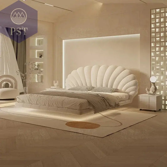 Luxuriöses King Size Designer Doppelbett Weiß PST PS Tradings Möbel PST PS Tradings pneumatic-structure-1.8x2m-bed PST PS Tradings