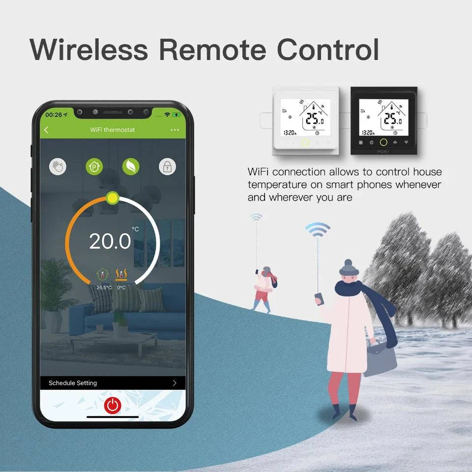 MOES WiFi Water/Electric Floor Heating Thermostat Gas Boiler Temperature Controller Smart Alexa tuya Google Voice zigbee Control PS-Tradings PST PS Tradings