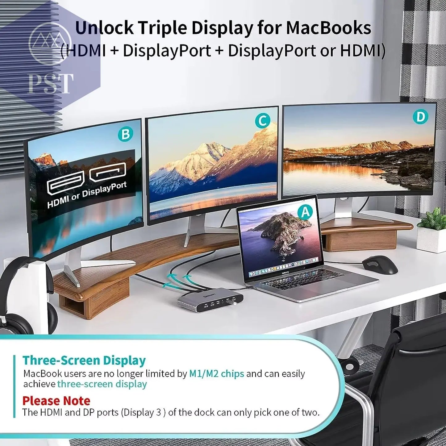 Minisopuru Displaylink Dreifach-Display-Dockingstation Mit 2 HDMI 2 Displayport PD RJ45 4 Usb-Port-Hub Für PC, Laptops Macbook &Windows PST PS Tradings PST PS Tradings PST PS Tradings Minisopuru Displaylink Dreifach-Display-Dockingstation Mit 2 HDMI 2 Displayport PD RJ45 4 Usb-Port-Hub Für PC, Laptops Macbook &Windows
