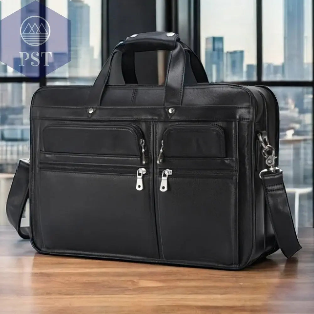 Tiding Leather Leather Business First Layer Cowhide 17-inch Laptop Bag bag PST PS Tradings