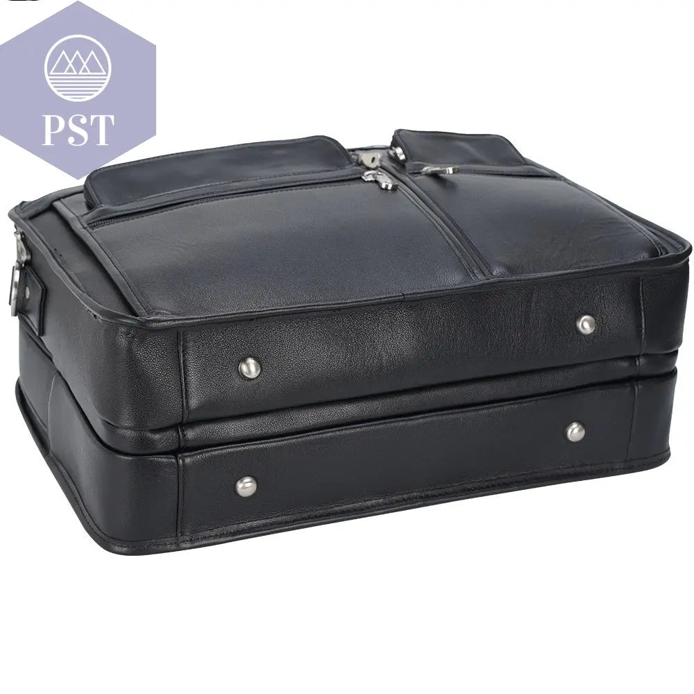 Tiding Leather Leather Business First Layer Cowhide 17-inch Laptop Bag bag PST PS Tradings