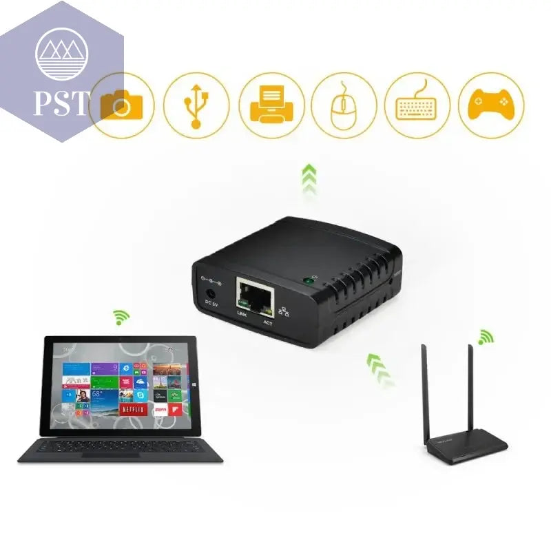 USB 2.0 Port LPR Printer Server MFT Print With 10/100Mbps Ethernet Port Sharing a LAN Networking Printer Adapter PST PS Tradings