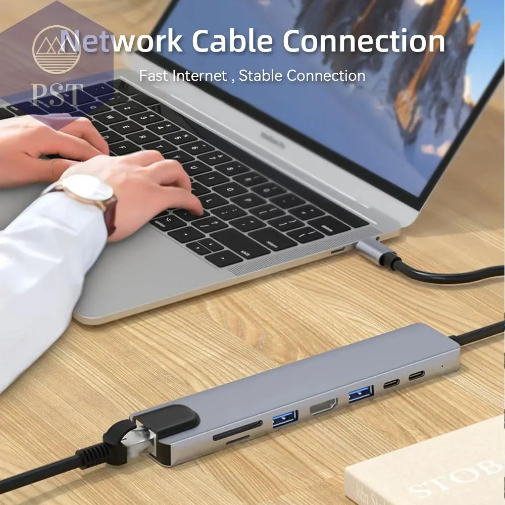 USB C Hub 8in1 mit 4K HDMI & 100W PD PST PS Tradings PST PS Tradings PST PS Tradings