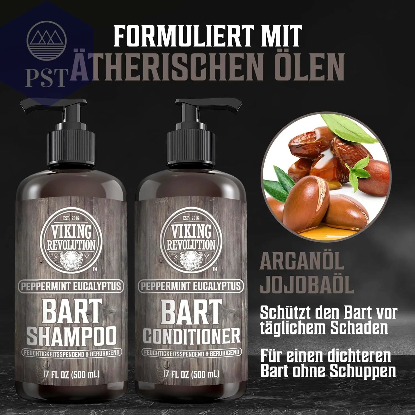 Viking Revolution Bart Shampoo & Conditioner Set - Erweicht, Glättet & Stärkt Den Bartwuchs - Natürlicher Pfefferminz- & Eukalyptusduft - Geschenke Für Männer - 2 X 500 Ml PST PS Tradings PST PS Tradings PST PS Tradings Viking Revolution Bart Shampoo & Conditioner Set - Erweicht, Glättet & Stärkt Den Bartwuchs - Natürlicher Pfefferminz- & Eukalyptusduft - Geschenke Für Männer - 2 X 500 Ml