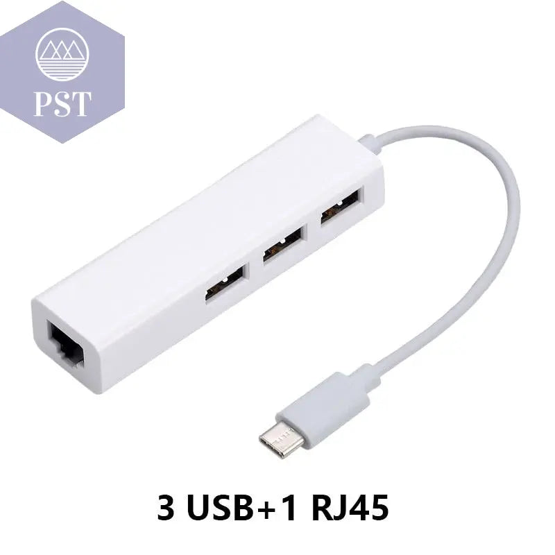 White USB Hub with Four Ports China-TYPE-C PST PS Tradings