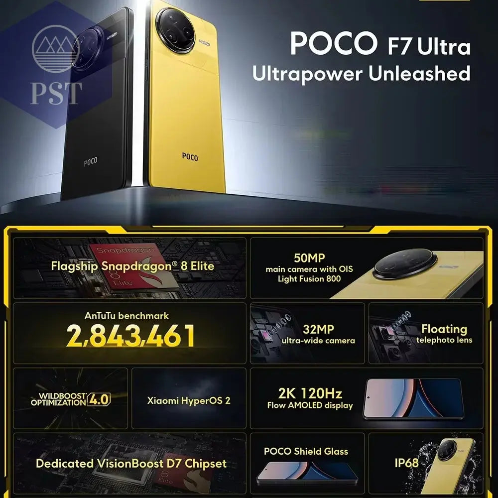 Xiaomi POCO F7 Ultra Smartphone 5G Snapdragon 8 Elite AMOLED Display 50MP Triple Kamera 5300Mah 120W Hypercharge Global Version Mobile Telefon PST PS Tradings PST PS Tradings PST PS Tradings