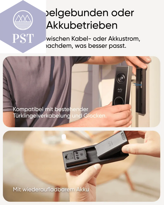eufy E340 VideoDoorbell Videosprechanlage mit Nachtsicht 2-Wege Audio w-lan Kabel oder Akku Computer & Office - Security & Protection - Video Surveillance - CCTV Accessories PST PS Tradings