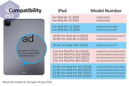 Case for iPad Pro 11 13 2024 M4 Case Tablet Cover for iPad Air 11 13 M2 5 4 Pro 12.9 inch 10th Generation Case Magnetic Cover - PST PS Tradings