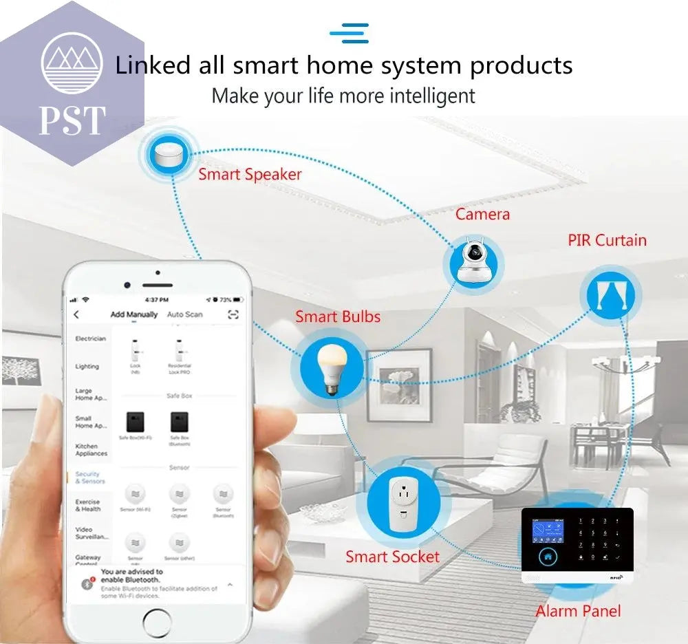 DIY W2B PG103 Alarm Sensor for Home Burglar Security 433MHz WiFi GSM Alarm System Wireless Tuya Smart House App Control - PST PS Tradings