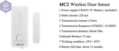 DIY W2B PG103 Alarm Sensor for Home Burglar Security 433MHz WiFi GSM Alarm System Wireless Tuya Smart House App Control - PST PS Tradings