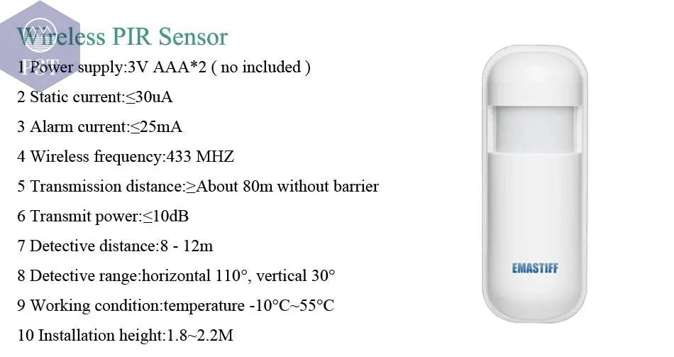 DIY W2B PG103 Alarm Sensor for Home Burglar Security 433MHz WiFi GSM Alarm System Wireless Tuya Smart House App Control - PST PS Tradings