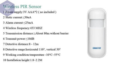 DIY W2B PG103 Alarm Sensor for Home Burglar Security 433MHz WiFi GSM Alarm System Wireless Tuya Smart House App Control - PST PS Tradings