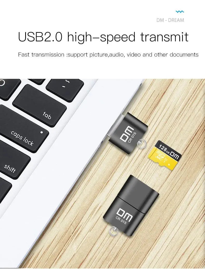 DM CR015 Micro SD Card Reader with innovative TF card slot change the card reader into a usb flash drive for computer or for car       PST PS Tradings