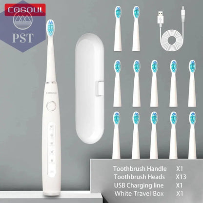 Electric Toothbrush Sonic Rechargeable Top Quality Smart Chip Toothbrush Head Replaceable Whitening Healthy Best Gift ! - PST PS Tradings
