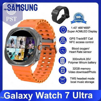 For Samsung Galaxy Watch 7 Ultra Smart Watch Men 32GB Memory NFC Bluetooth Call IP68 Waterproof Outdoor Sport Watch New Upgraded PST PS Tradings  PST PS Tradings Galaxy 32GB Watch 7 / Black Mesh Belt 2 PST PS Tradings For Samsung Galaxy Watch 7 Ultra Smart Watch Men 32GB Memory NFC Bluetooth Call IP68 Waterproof Outdoor Sport Watch New Upgraded