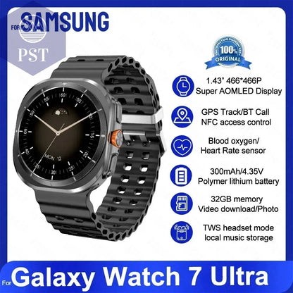 For Samsung Galaxy Watch 7 Ultra Smart Watch Men 32GB Memory NFC Bluetooth Call IP68 Waterproof Outdoor Sport Watch New Upgraded PST PS Tradings  PST PS Tradings Galaxy 32GB Watch 7 / Black PST PS Tradings For Samsung Galaxy Watch 7 Ultra Smart Watch Men 32GB Memory NFC Bluetooth Call IP68 Waterproof Outdoor Sport Watch New Upgraded