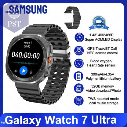 For Samsung Galaxy Watch 7 Ultra Smart Watch Men 32GB Memory NFC Bluetooth Call IP68 Waterproof Outdoor Sport Watch New Upgraded PST PS Tradings  PST PS Tradings Galaxy 32GB Watch 7 / Black Steel B PST PS Tradings For Samsung Galaxy Watch 7 Ultra Smart Watch Men 32GB Memory NFC Bluetooth Call IP68 Waterproof Outdoor Sport Watch New Upgraded