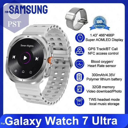 For Samsung Galaxy Watch 7 Ultra Smart Watch Men 32GB Memory NFC Bluetooth Call IP68 Waterproof Outdoor Sport Watch New Upgraded PST PS Tradings  PST PS Tradings Galaxy 32GB Watch 7 / Silver Mesh Belt PST PS Tradings For Samsung Galaxy Watch 7 Ultra Smart Watch Men 32GB Memory NFC Bluetooth Call IP68 Waterproof Outdoor Sport Watch New Upgraded