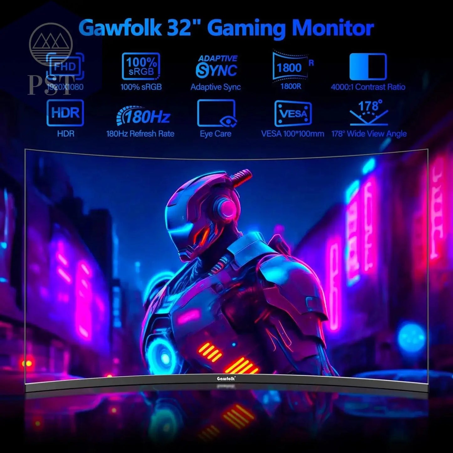 Gawfolk 32-Zoll-Gaming-Monitor Gebogen 1800R, 180 Hz Pc-Bildschirm Full HD 1080P, Rahmenlos 1500R Gebogenes Computerbildschirm PST PS Tradings  Gawfolk 32-Zoll-Gaming-Monitor Gebogen 1800R, 180 Hz Pc-Bildschirm Full HD 1080P, Rahmenlos 1500R Gebogenes Computerbildschirm