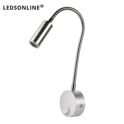 Wand Lampe 3W Home Hotel Loft Nacht Lesen Buch Schwarz Silber Licht Flexiable AUF/OFF Schalter 90-260V Spot LED Lampe       PST PS Tradings