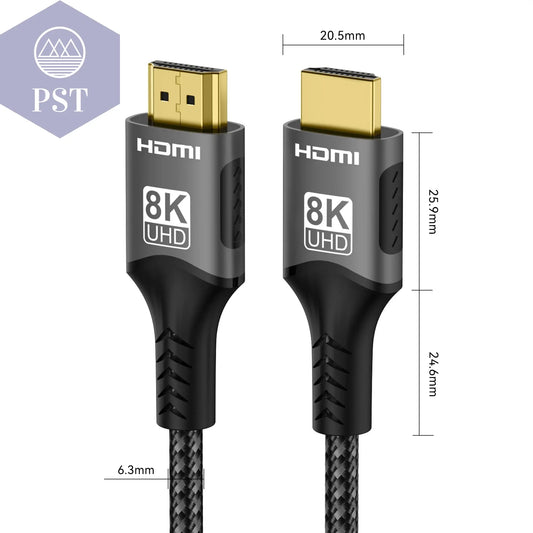HDMI-Kabel 8K 60Hz HDMI-kompatibel Ultra HD 1080P 4k@120Hz High Speed Video Audio HDMI 2.1 Kabel für PS4/5 TV Laptop Monitor       PST PS Tradings