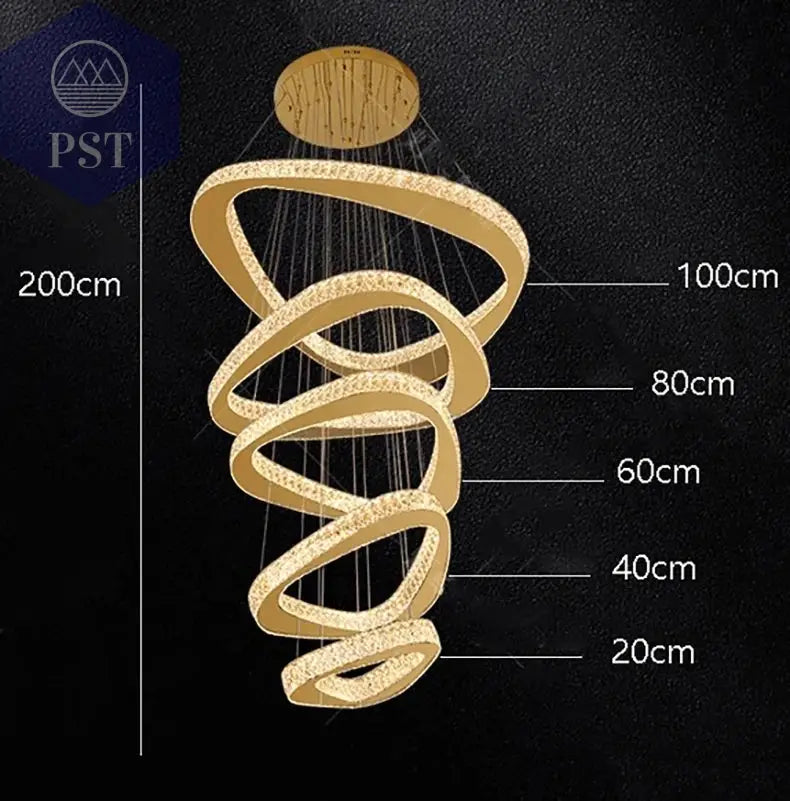 LED Rings Pendant Lights for Modern Decor Lightning Pendants Interior Design Lights Lamps LED Light PST PS Tradings  PST PS Tradings 5 rings gold / RC remote dimming PST PS Tradings LED Rings Pendant Lights for Modern Decor Lightning Pendants Interior Design Lights Lamps LED Light