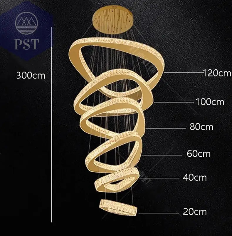 LED Rings Pendant Lights for Modern Decor Lightning Pendants Interior Design Lights Lamps LED Light PST PS Tradings  PST PS Tradings 6 rings  gold / RC remote dimming PST PS Tradings LED Rings Pendant Lights for Modern Decor Lightning Pendants Interior Design Lights Lamps LED Light