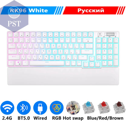 RK96 Kabellose RGB Gaming Tastatur PST PS Tradings  Russian White / Red Switch / CHINA RK96 Kabellose RGB Gaming Tastatur