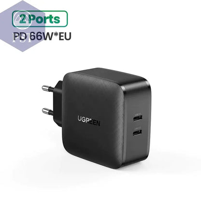 UGREEN 65W Gan Charger Quick Charge 4.0 3.0 Type C PD USB Charger with QC 4.0 3.0 Fast Charger for Iphone 14 13 12 Xiaomi Laptop PST PS Tradings  PST PS Tradings 2-Ports-Pd-66W-Eu PST PS Tradings UGREEN 65W Gan Charger Quick Charge 4.0 3.0 Type C PD USB Charger with QC 4.0 3.0 Fast Charger for Iphone 14 13 12 Xiaomi Laptop
