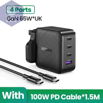 UGREEN 65W Gan Charger Quick Charge 4.0 3.0 Type C PD USB Charger with QC 4.0 3.0 Fast Charger for Iphone 14 13 12 Xiaomi Laptop PST PS Tradings  PST PS Tradings  PST PS Tradings UGREEN 65W Gan Charger Quick Charge 4.0 3.0 Type C PD USB Charger with QC 4.0 3.0 Fast Charger for Iphone 14 13 12 Xiaomi Laptop