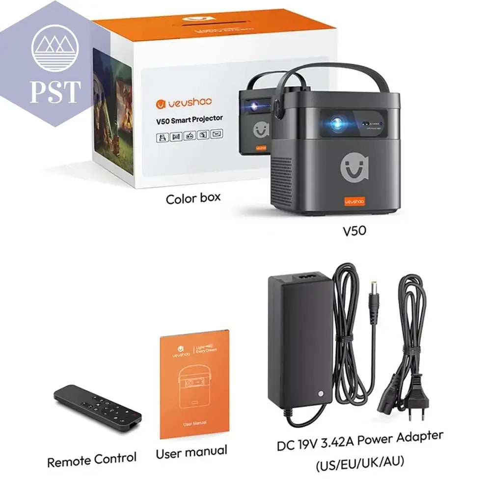 Vevshao V50 4K Mini Projektor - Mobil & Starke Leistung PST PS Tradings  V50 / Poland Vevshao V50 4K Mini Projektor - Mobil & Starke Leistung
